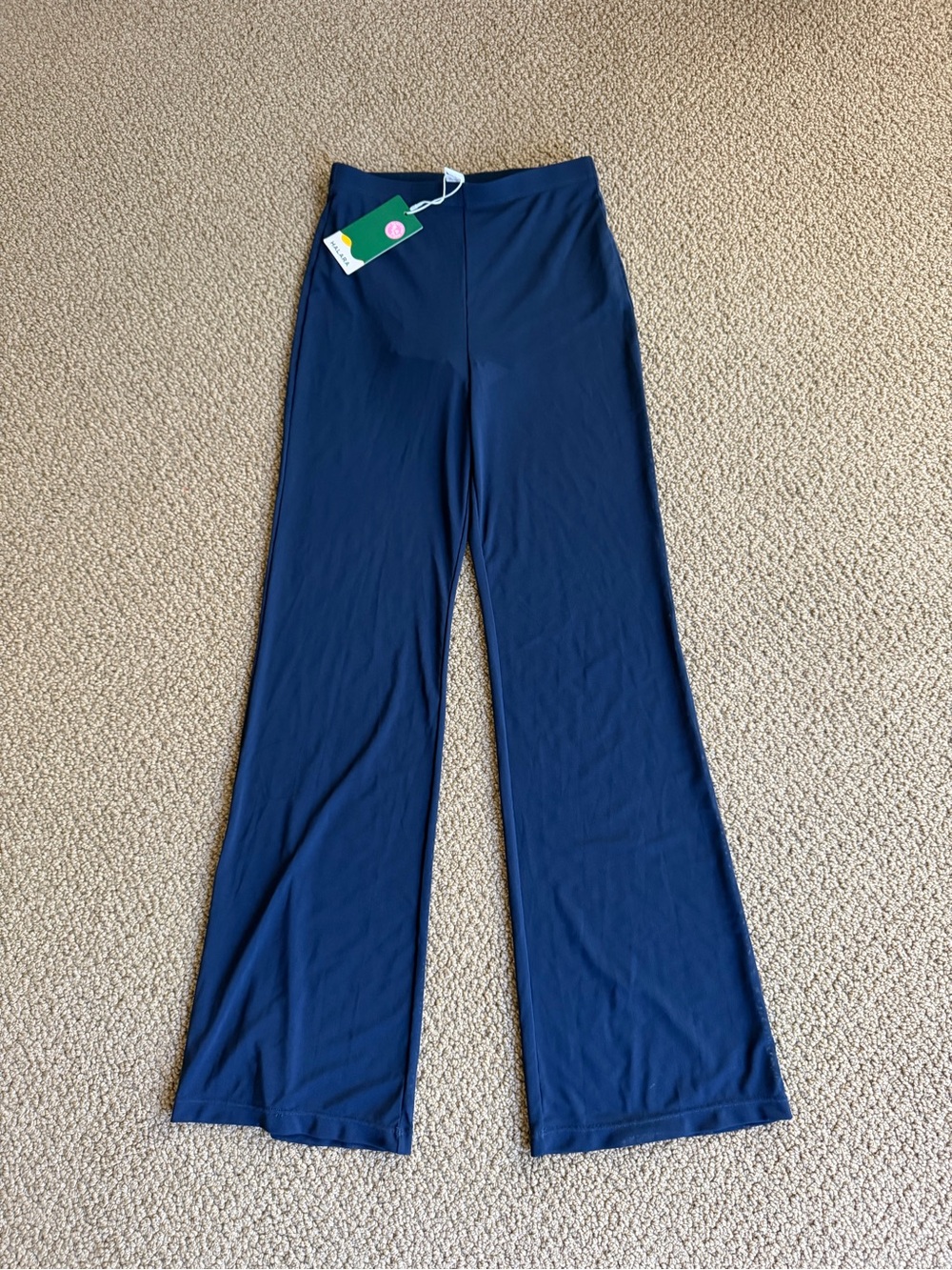 Wide-Leg Navy Bottoms - Comfortable Stretch Pants